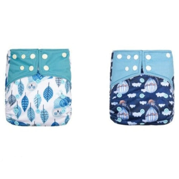 2 Pcs Reusable Cloth Diaper With 2 Packets & 4 Microfiber Inserts For 0 to 6 Months Old Babies & Toddlers