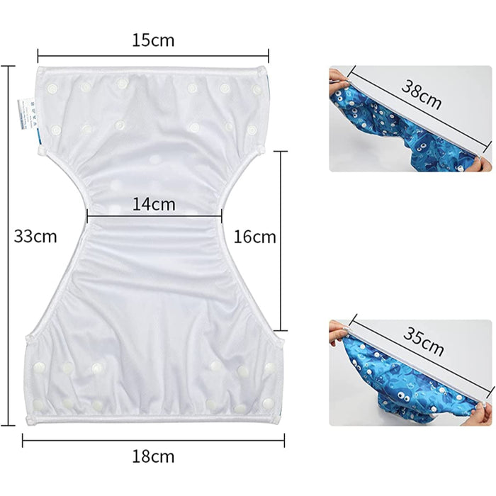 Reusable Swim Diapers Adjustable Stylish Fits 8-36Lbs Ultra Premium For Swimming Lessons